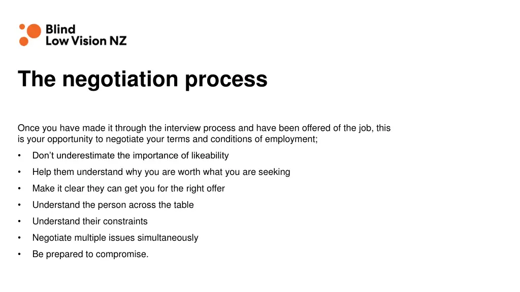 the negotiation process
