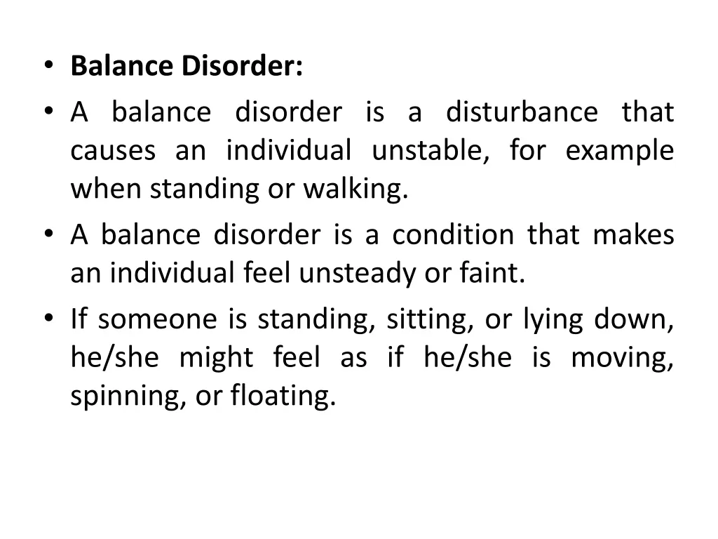 balance disorder a balance disorder