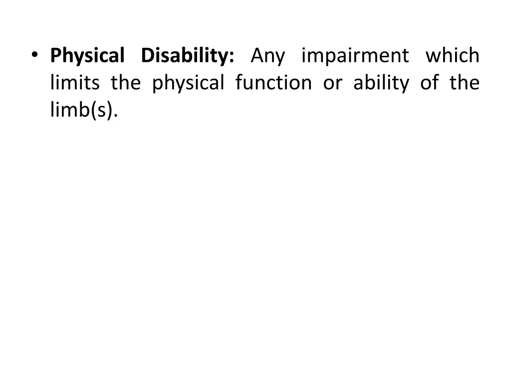 physical disability any impairment which limits