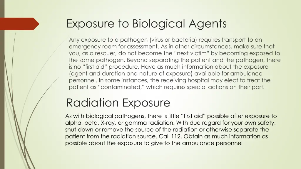 exposure to biological agents