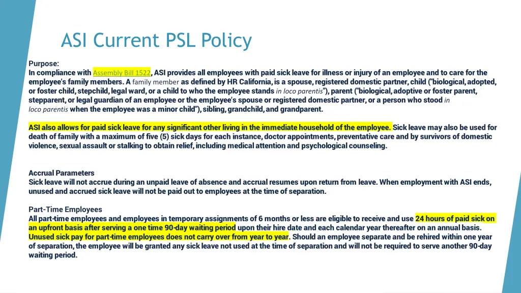 asi current psl policy