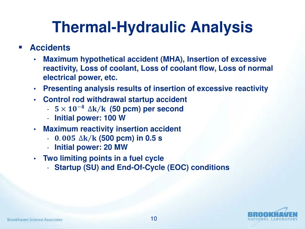 thermal hydraulic analysis