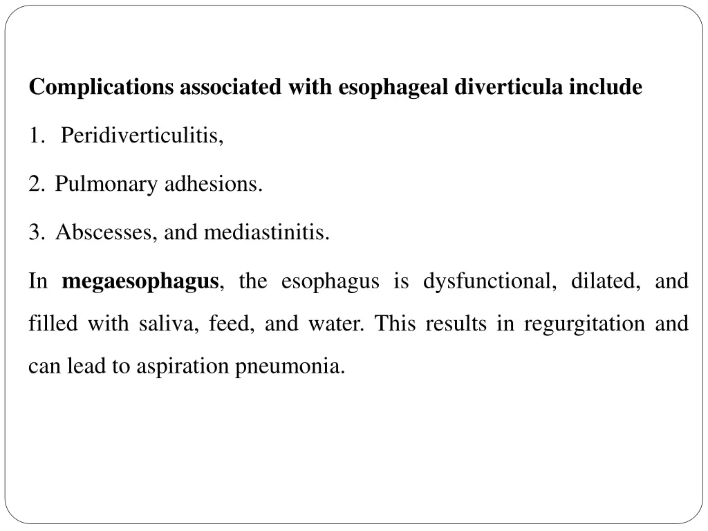 complications associated with esophageal