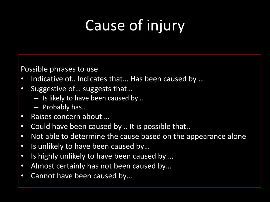 cause of injury