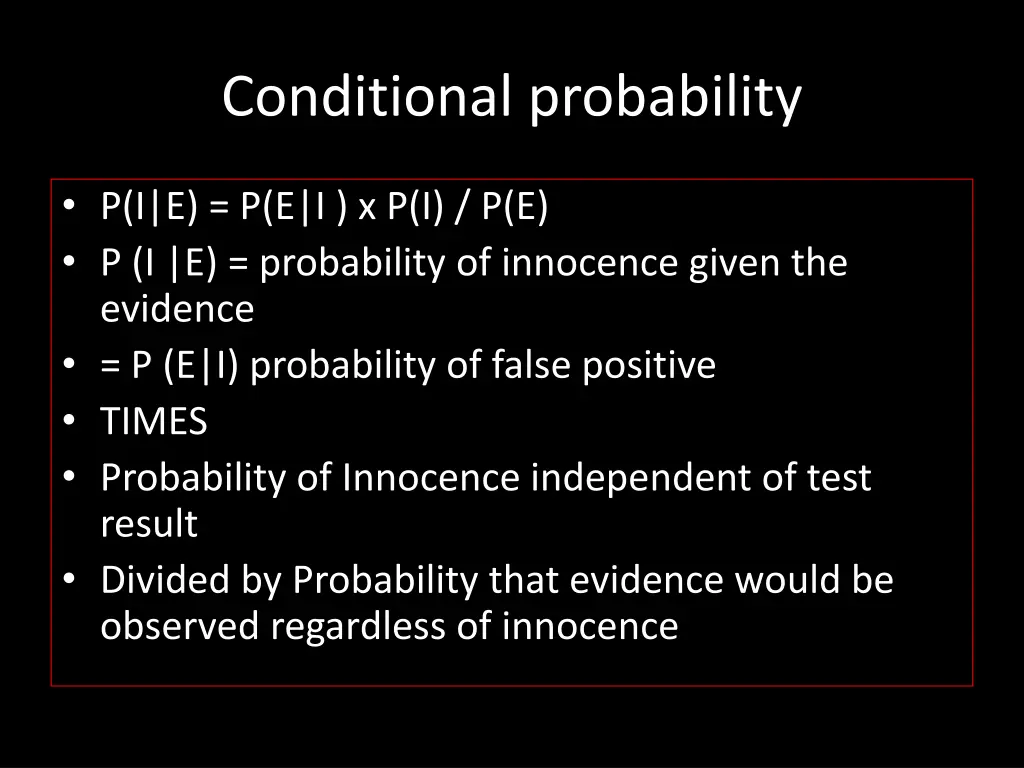 conditional probability