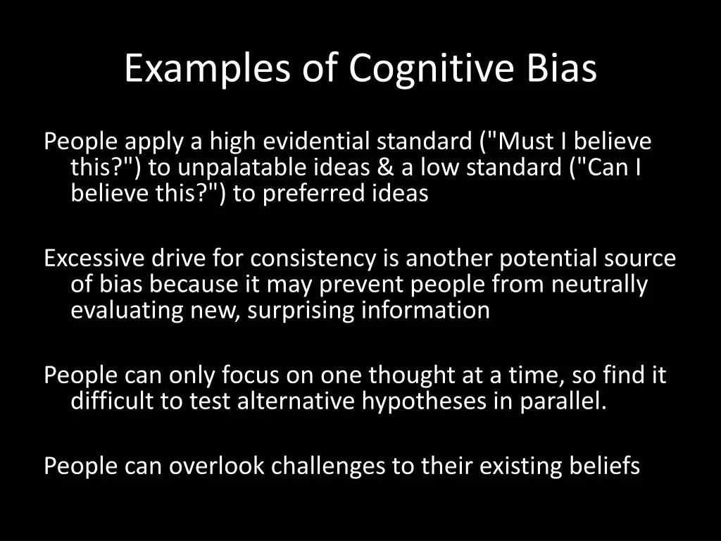 examples of cognitive bias