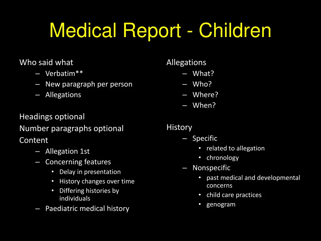 medical report children
