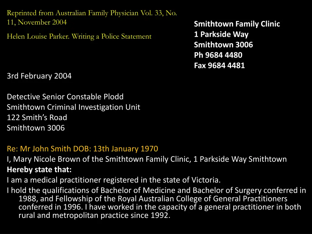reprinted from australian family physician 2