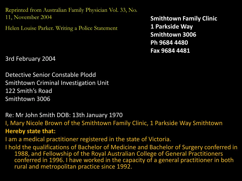 reprinted from australian family physician 3