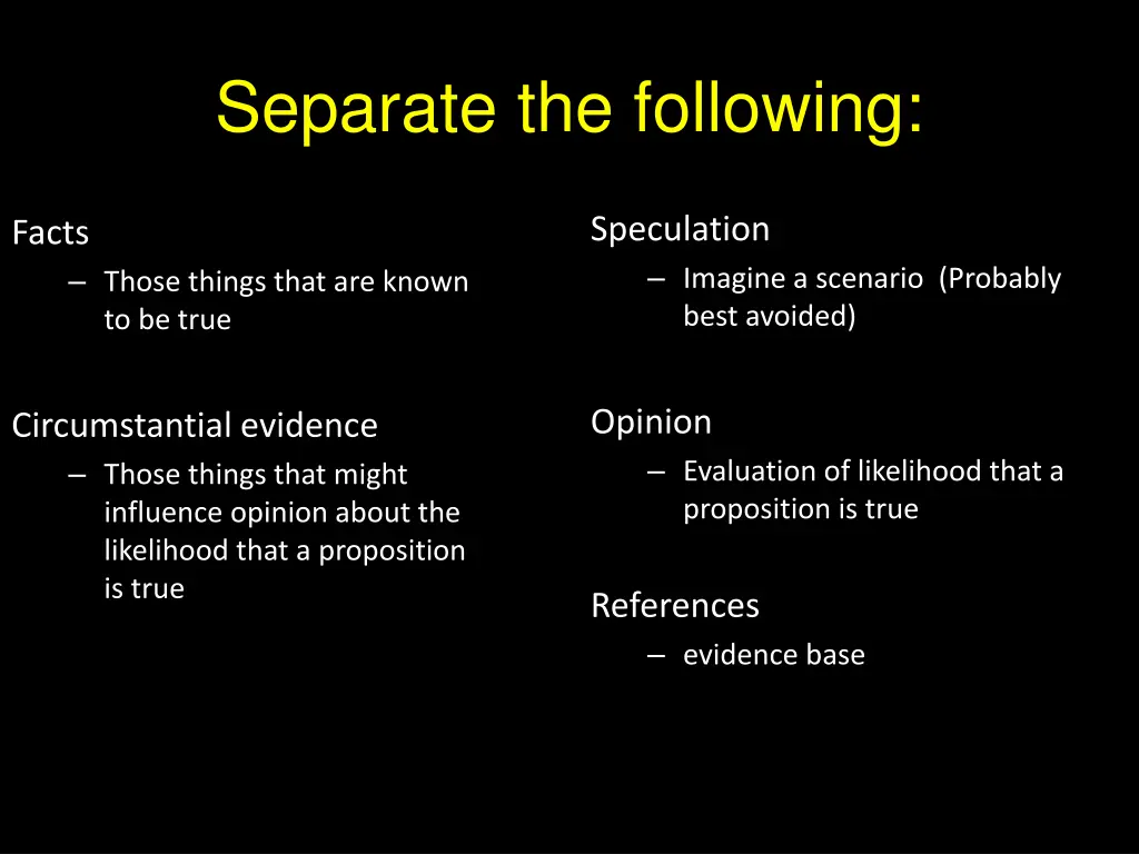 separate the following