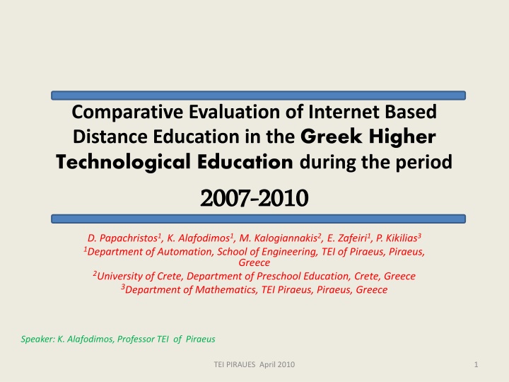 comparative evaluation of internet based distance