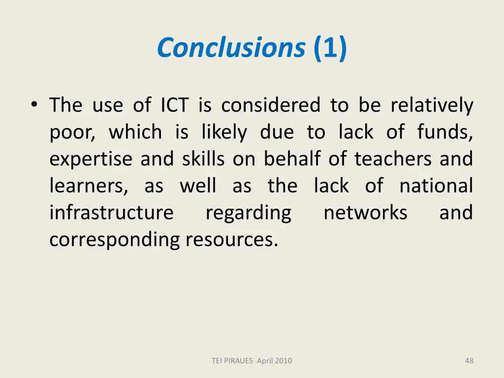 conclusions 1