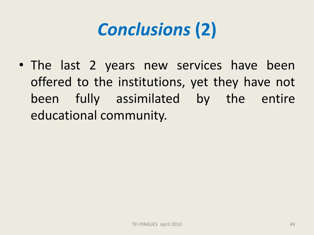 conclusions 2