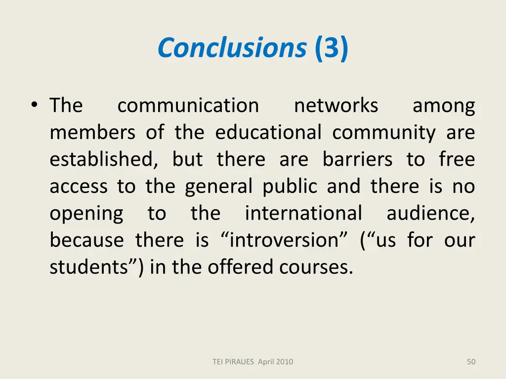 conclusions 3