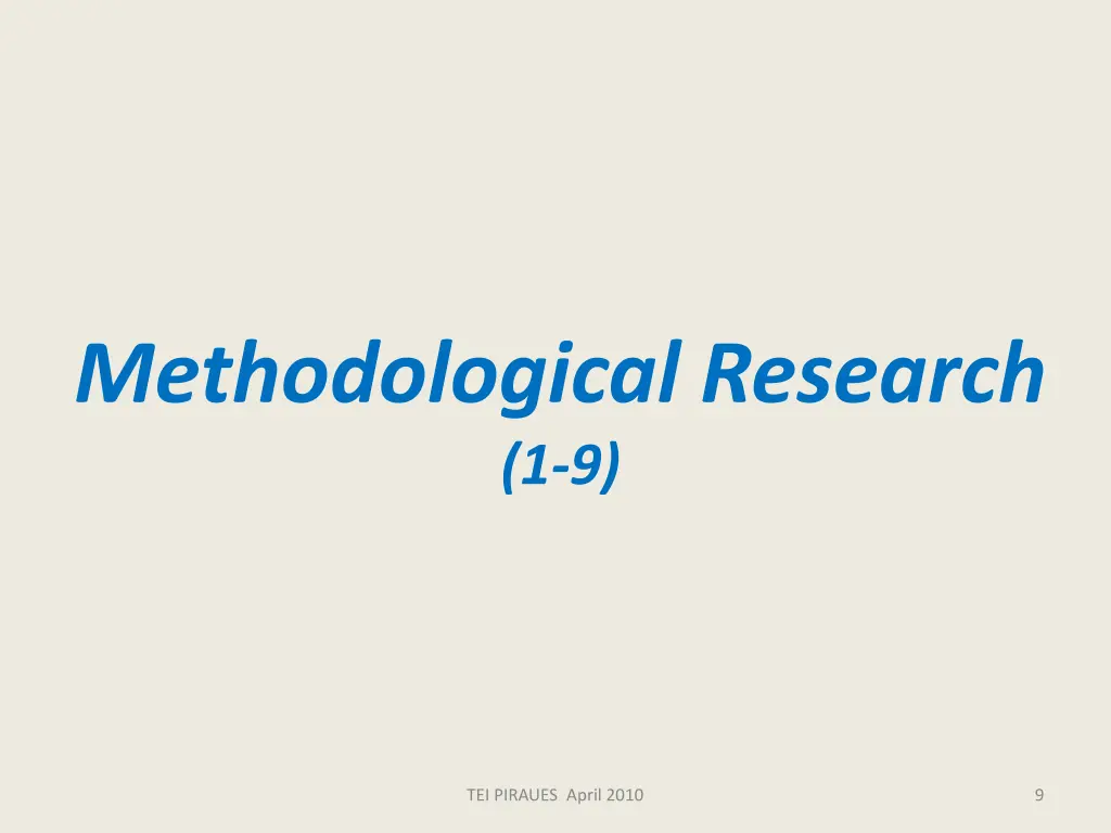methodological research 1 9