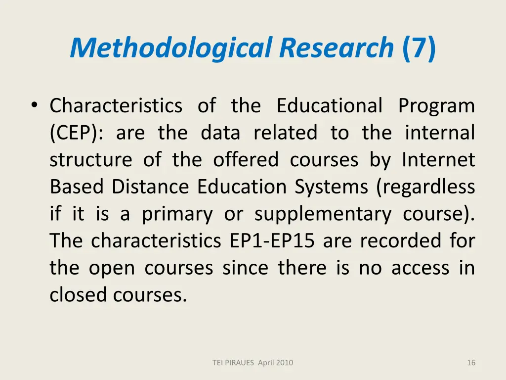 methodological research 7