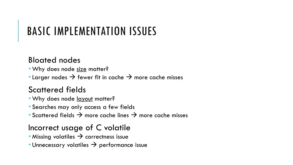 basic implementation issues