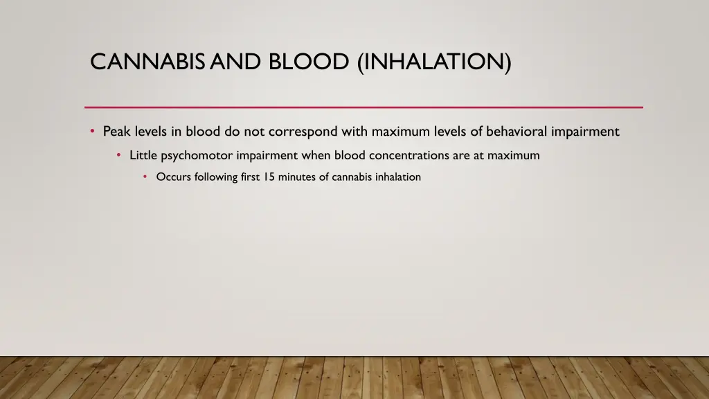 cannabis and blood inhalation