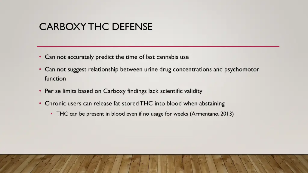 carboxy thc defense