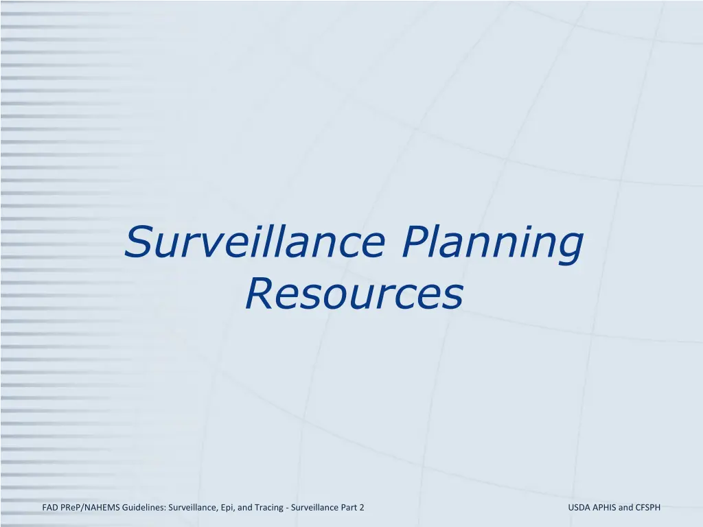 surveillance planning resources
