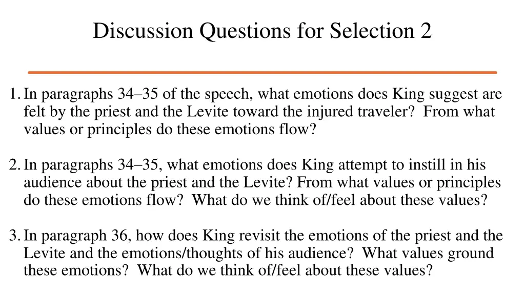 discussion questions for selection 2