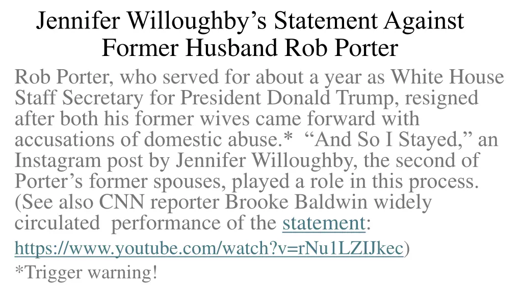 jennifer willoughby s statement against former