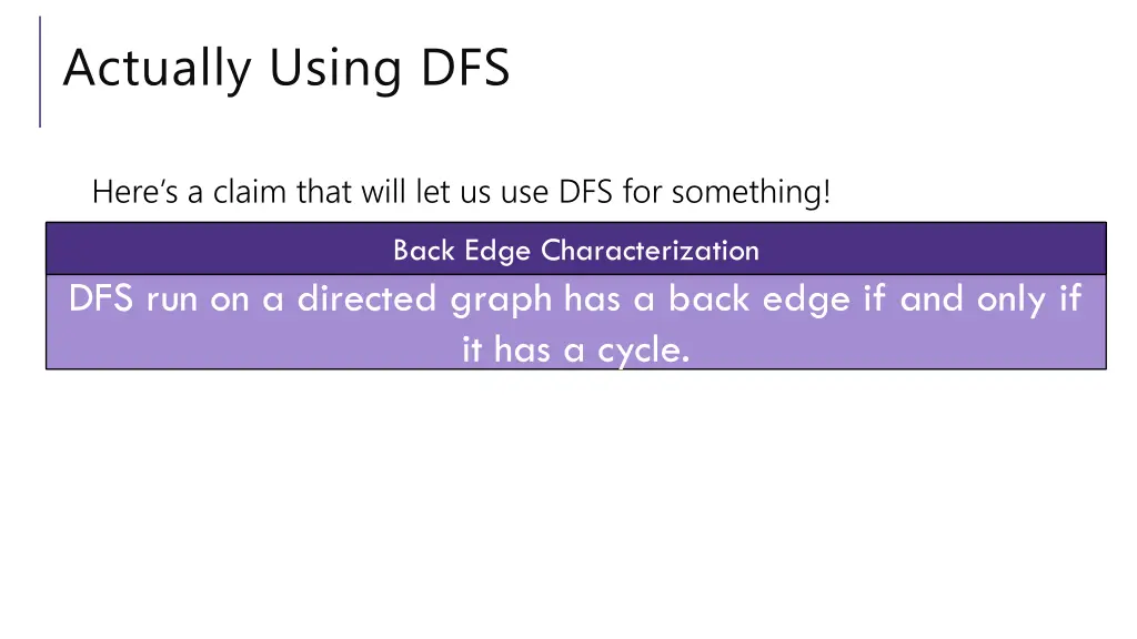 actually using dfs