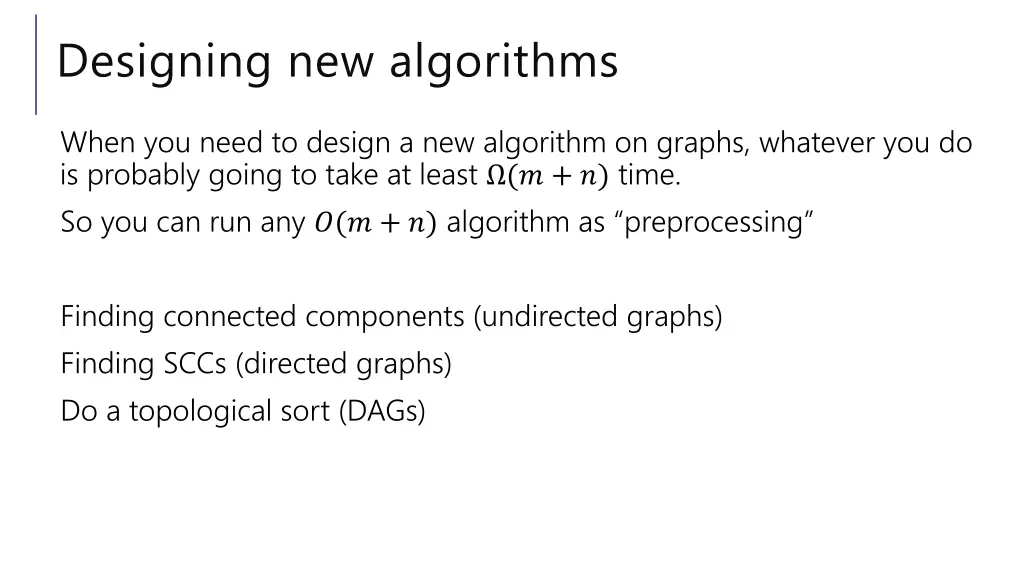 designing new algorithms