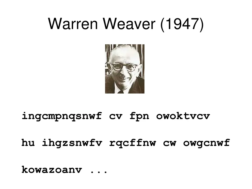 warren weaver 1947