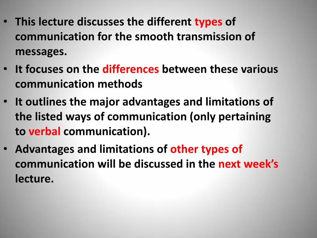 this lecture discusses the different types