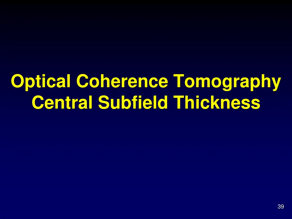 optical coherence tomography central subfield