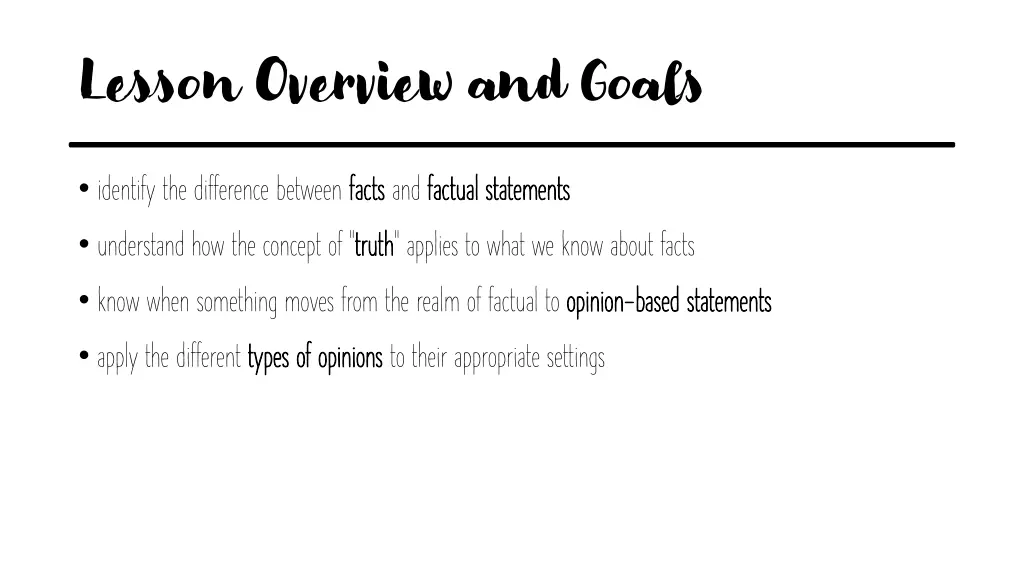 lesson overview and goals