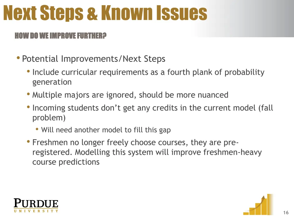next steps known issues 1