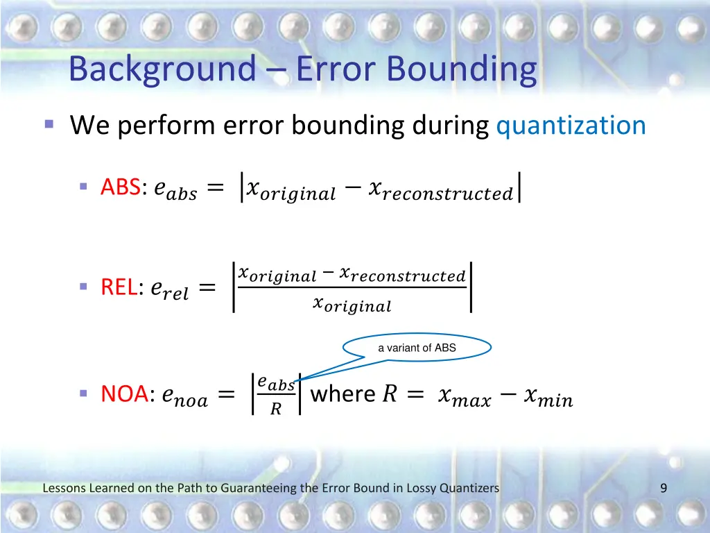background error bounding
