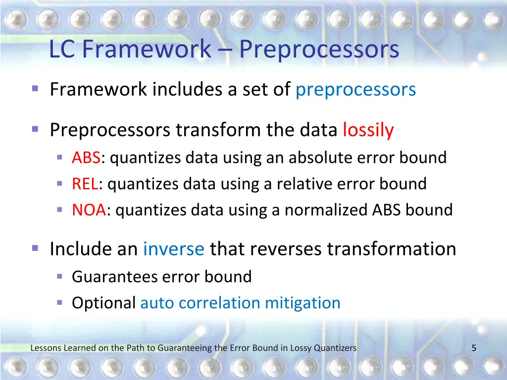 lc framework preprocessors