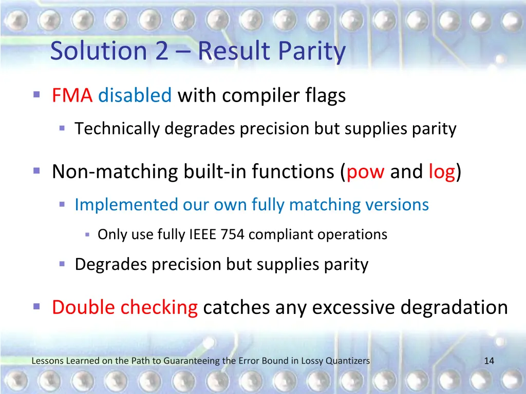 solution 2 result parity