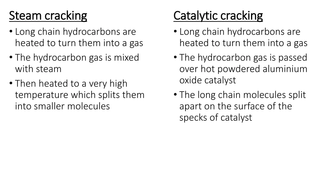 steam cracking steam cracking long chain