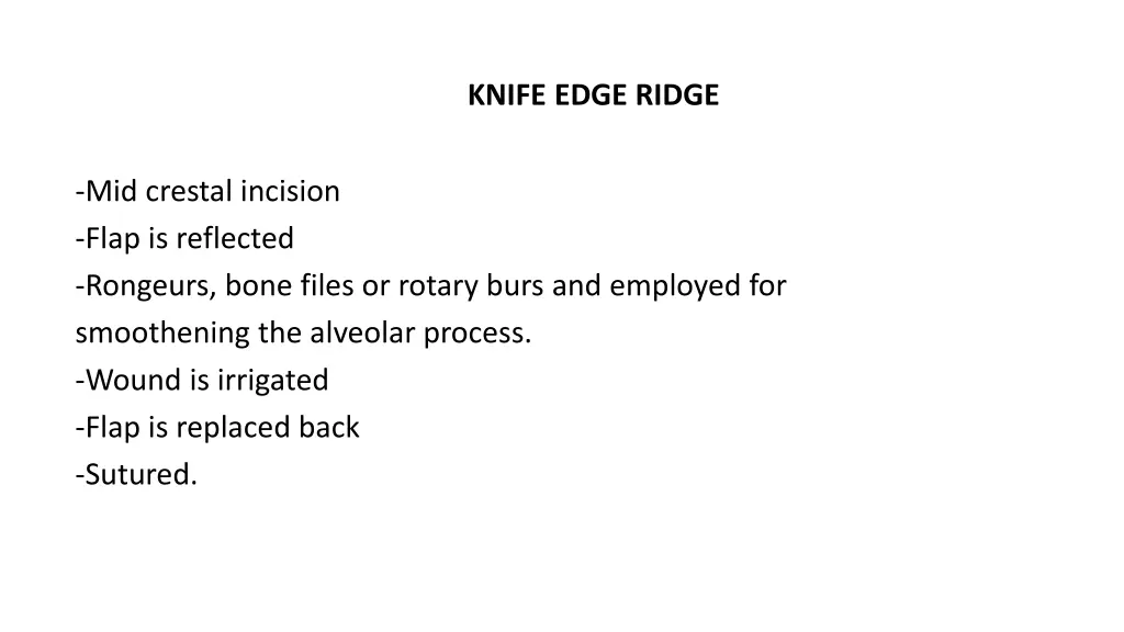 knife edge ridge