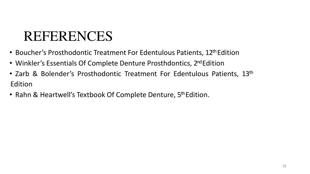 references boucher s prosthodontic treatment