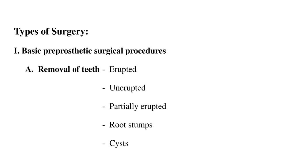 types of surgery