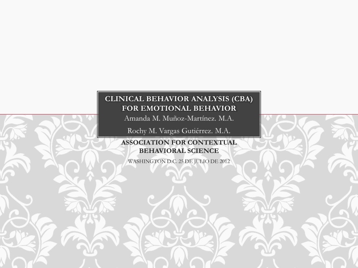 clinical behavior analysis cba for emotional