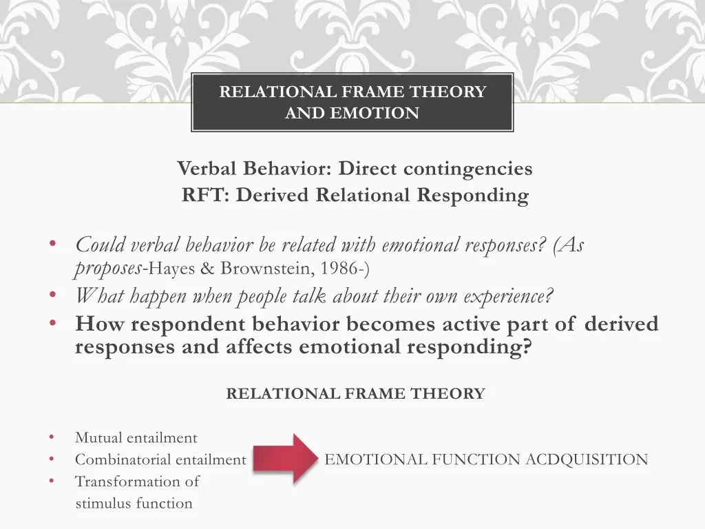 relational frame theory and emotion