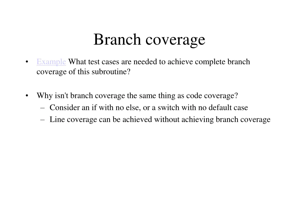 branch coverage 2