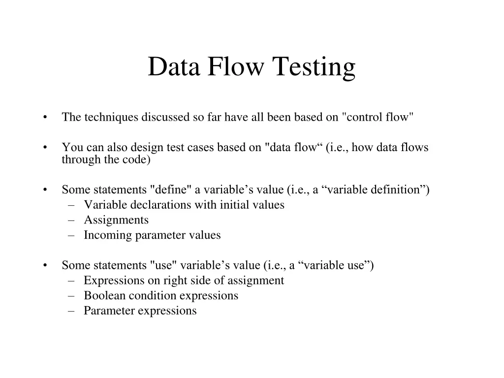 data flow testing