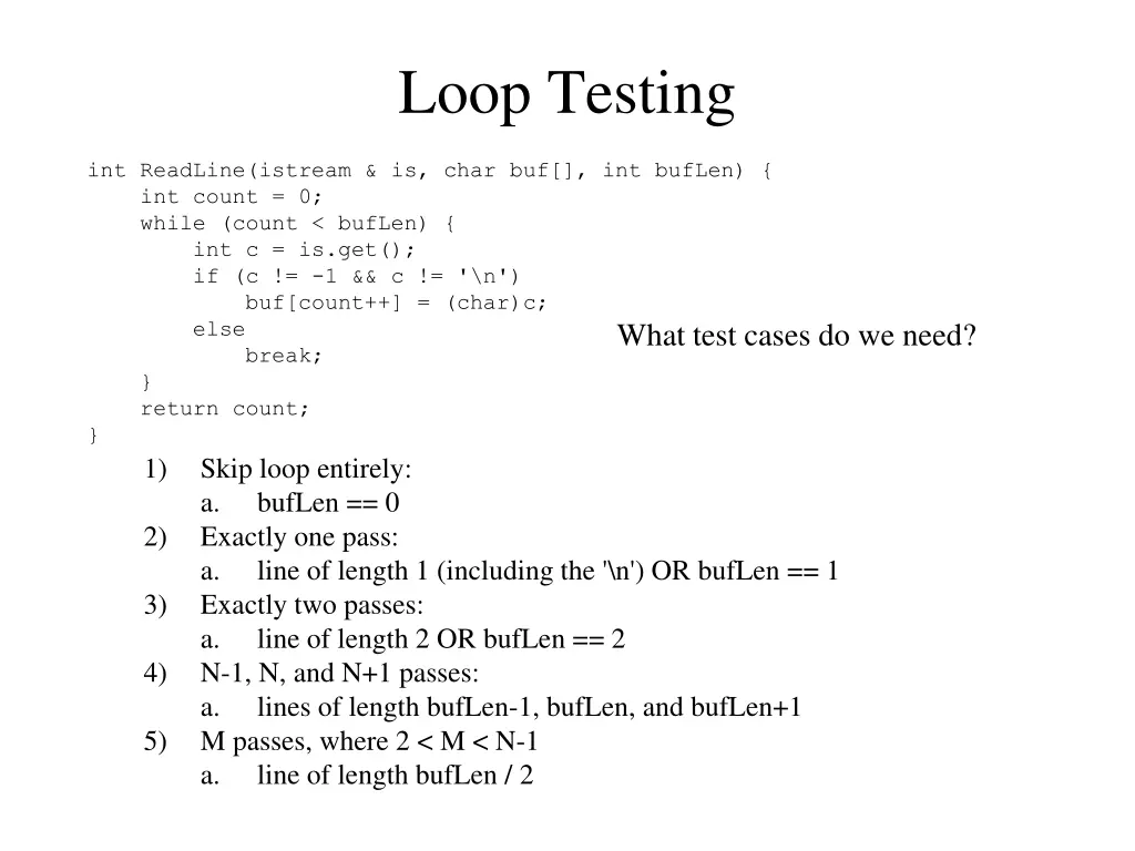 loop testing 1