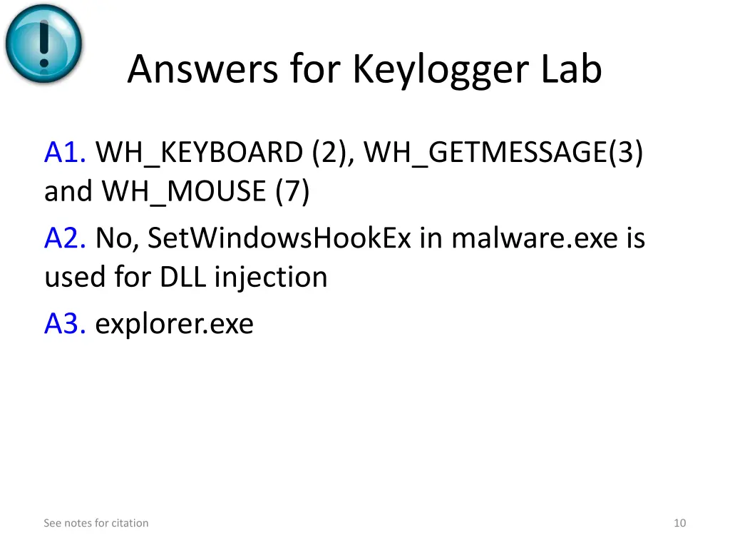 answers for keylogger lab