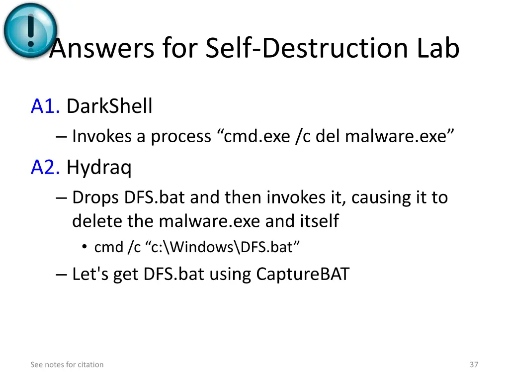 answers for self destruction lab