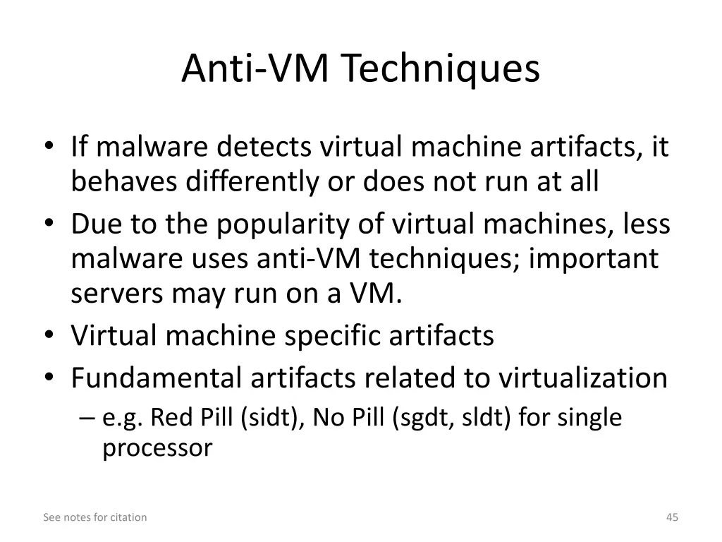 anti vm techniques