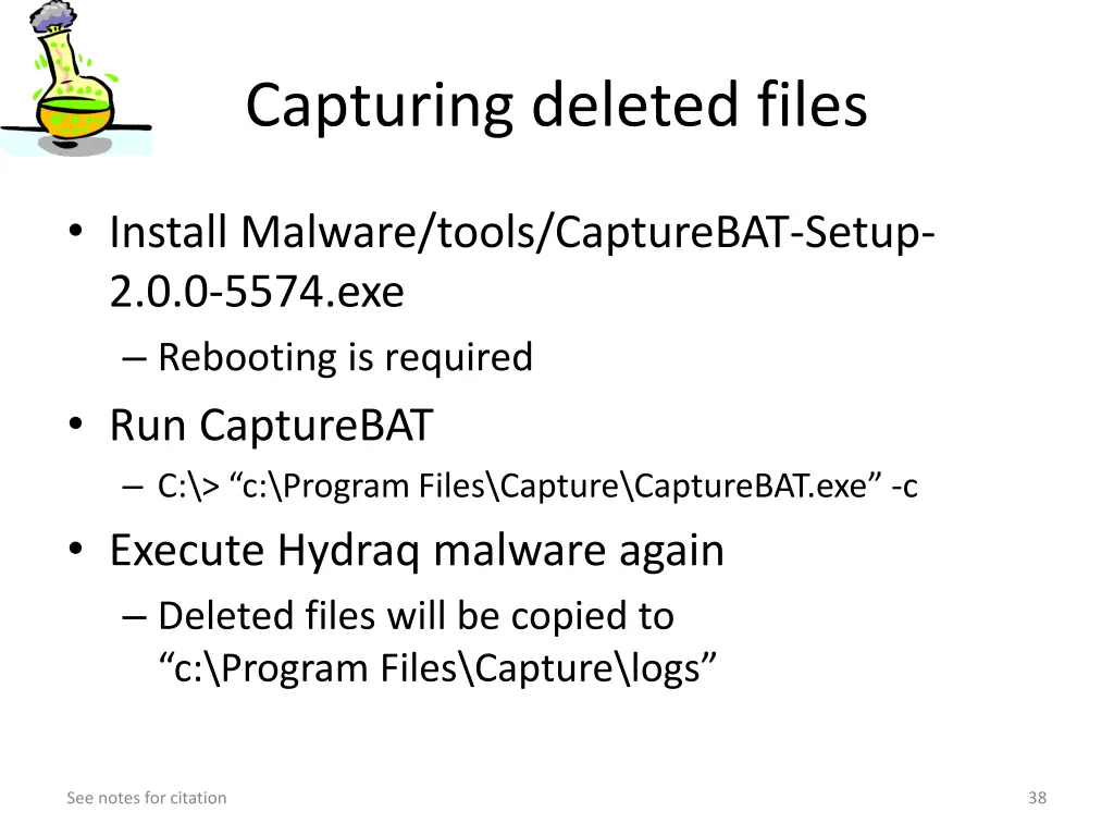 capturing deleted files