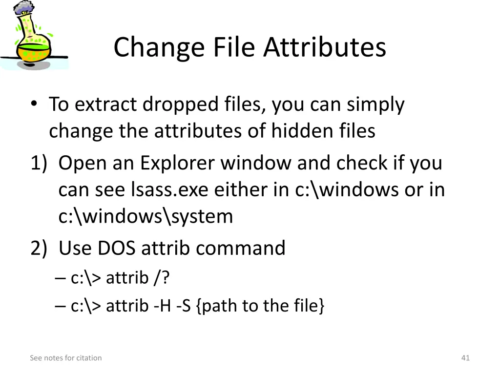 change file attributes